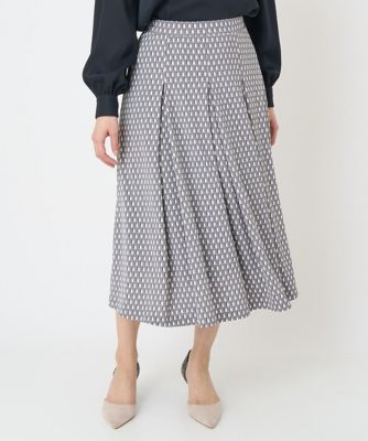 ＜MK MICHEL KLEIN（Women/小さいサイズ）＞【小さいサイズ】ジオメトリック柄フレアースカート／洗える