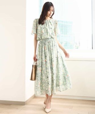 【小さいサイズ】花柄シフォンスカート／洗える