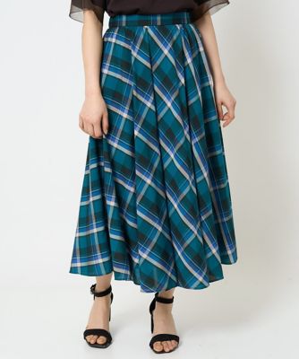 ＜MK MICHEL KLEIN（Women/小さいサイズ）＞【小さいサイズ】チェック柄サーキュラースカート／洗える