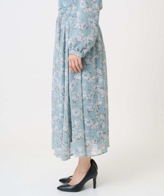 小さいサイズ】花柄シフォンスカート／丈の長さが選べる／洗濯機で