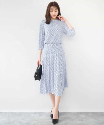 小さいサイズ】幾何柄ジャージータックスカート／洗濯機で洗える | MK