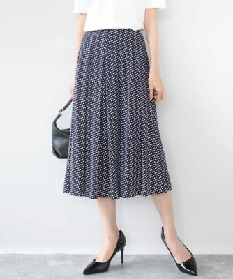 小さいサイズ】幾何柄ジャージータックスカート／洗濯機で洗える | MK