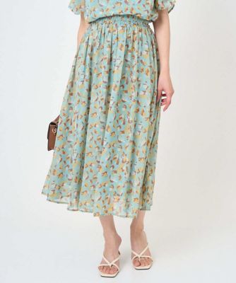 ＜MK MICHEL KLEIN（Women/小さいサイズ）＞【小さいサイズ】花柄シフォンスカート／洗える／丈の長さが選べる／洗濯機で洗える／セットアップ対応