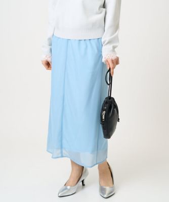 ＜MK MICHEL KLEIN（Women/小さいサイズ）＞オーガンジートリコットシアータイトスカート／洗える