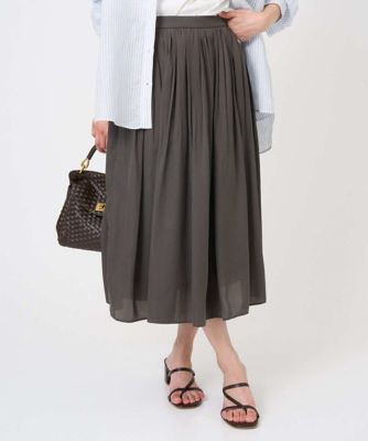 ＜MK MICHEL KLEIN（Women/小さいサイズ）＞【小さいサイズ】サテンプリーツスカート／ＵＶカット／洗える