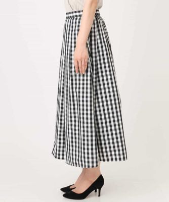 小さいサイズ】タックフレアスカート（ギンガムチェック）／洗濯機で