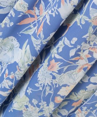 【小さいサイズ】花柄シフォンスカート／丈の長さが選べる／洗える