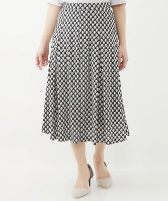 ＜MK MICHEL KLEIN（Women/小さいサイズ）＞【小さいサイズ】幾何柄タックスカート／洗える
