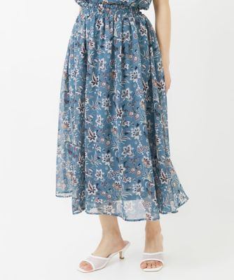 ＜MK MICHEL KLEIN（Women/小さいサイズ）＞【小さいサイズ】ボヘミアンプリントスカート／丈の長さが選べる／セットアップ対応／洗える