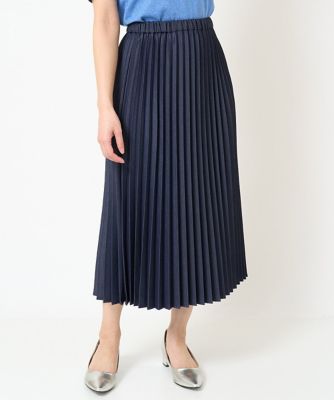 ＜MK MICHEL KLEIN（Women/小さいサイズ）＞【小さいサイズ】デニムライクプリーツスカート／洗える