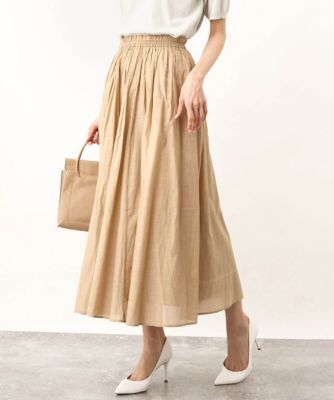 ＜MK MICHEL KLEIN（Women/小さいサイズ）＞【小さいサイズ】コットンシルクボリュームスカート／洗える