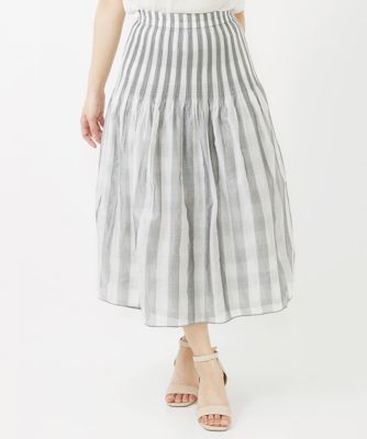 MK ミッシェルクラン（MK MICHEL  ）/【小さいサイズ】シアーチェックストライプ柄リバーシブルスカート/洗える 小さいサイズ】シアーチェックストライプ柄リバーシブルスカート