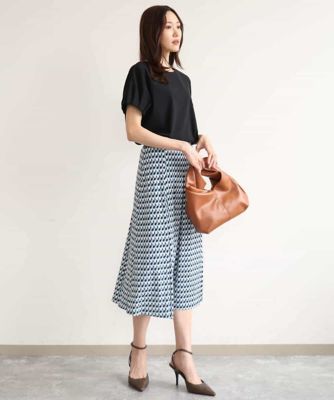 小さいサイズ】［洗濯機で洗える］幾何柄ジャージースカート | MK