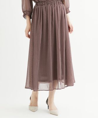 ＜MK MICHEL KLEIN（Women/小さいサイズ）＞【小さいサイズ】幾何柄プリントスカート／丈の長さが選べる／洗える