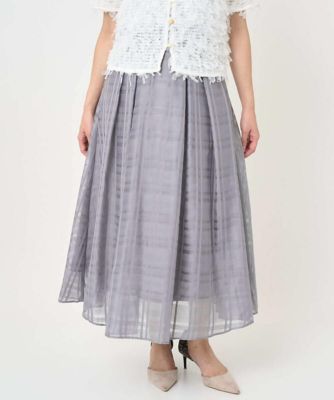 ＜MK MICHEL KLEIN（Women/小さいサイズ）＞【小さいサイズ】シアードビーチェックスカート／洗濯機で洗える