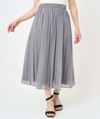 小さいサイズ】デニム調シアープリーツスカート／洗濯機で洗える