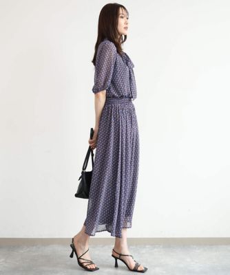 小さいサイズ】［洗える］ジオメットリック柄シフォンスカート | MK