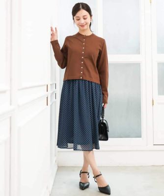 小さいサイズ】［セットアップ］［洗える］スクエア幾何柄シフォン