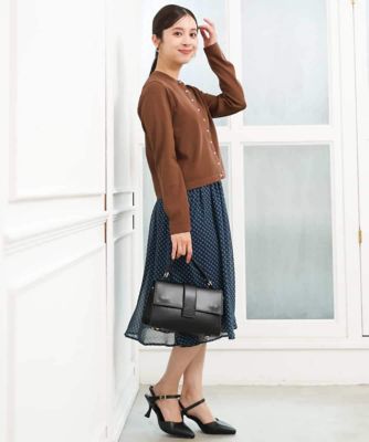 小さいサイズ】［セットアップ］［洗える］スクエア幾何柄シフォン