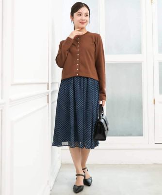 小さいサイズ】［セットアップ］［洗える］スクエア幾何柄シフォン