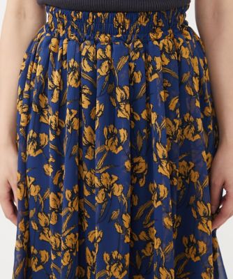 MK ミッシェルクラン（MK MICHEL  ）/【小さいサイズ】モダンフラワープリントスカート/丈の長さが選べる/セットアップ対応/洗える 小さいサイズ】モダンフラワープリントスカート／丈の長さが選べる