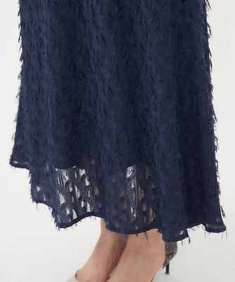 小さいサイズ】フリンジカットジャガードフレアスカート／洗える | MK