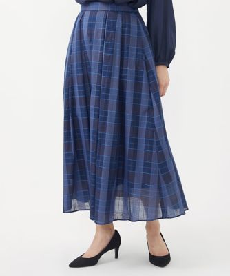 ＜MK MICHEL KLEIN（Women/小さいサイズ）＞【小さいサイズ】シアードビーチェックフレアスカート／洗える