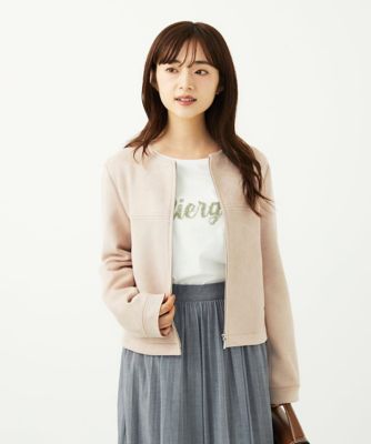 MK MICHEL KLEIN（Women/小さいサイズ）/エムケーミッシェルクラン フェイクスウェードショートブルゾン/洗える 01ピンク コート・ジャケット【三越伊勢丹/公式】