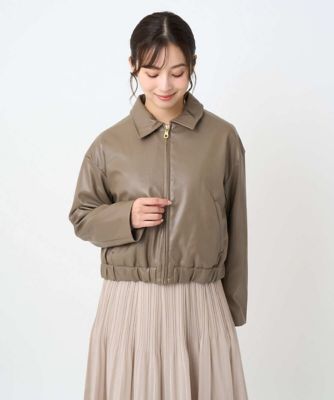 小さいサイズ】ステンカラーフェイクレザーブルゾン／洗える | MK