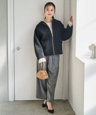 小さいサイズ】ノーカラーボアブルゾン／洗える | MK MICHEL KLEIN