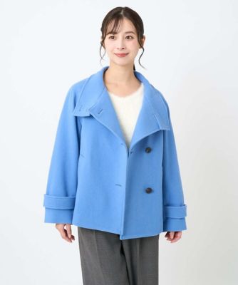 小さいサイズ】エアリアルウール スタンドカラーショートコート | MK