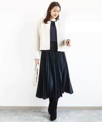 美品✨アドーア セラミカヴィス　ノーカラーショートジャケット　日本製 小さいサイズ】フェイクスウェードショートブルゾン／洗える | MK