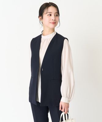 【小さいサイズ】Ｖネックノーカラージレ／制菌加工／洗える