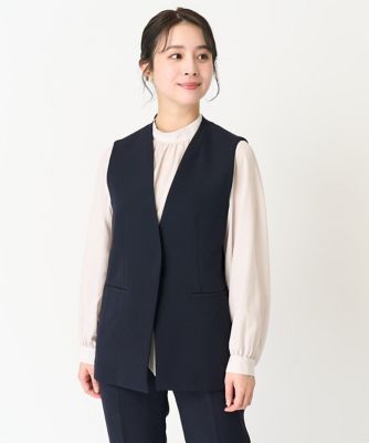 【小さいサイズ】Ｖネックノーカラージレ／制菌加工／洗える