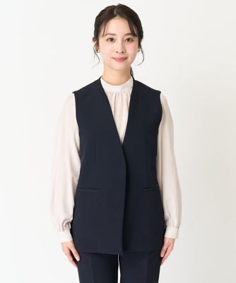【小さいサイズ】Ｖネックノーカラージレ／制菌加工／洗える
