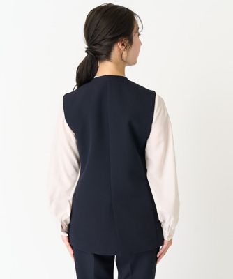 【小さいサイズ】Ｖネックノーカラージレ／制菌加工／洗える