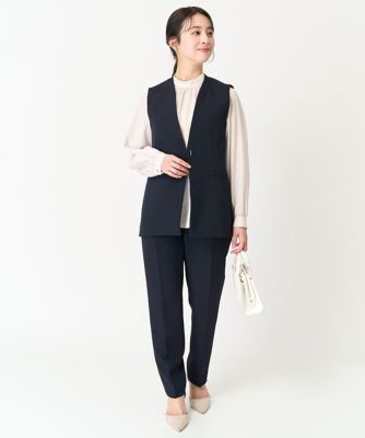 【小さいサイズ】Ｖネックノーカラージレ／制菌加工／洗える