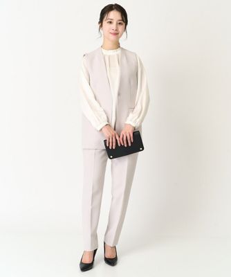 【小さいサイズ】Ｖネックノーカラージレ／制菌加工／洗える