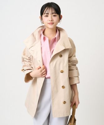 ＜MK MICHEL KLEIN（Women/小さいサイズ）＞【小さいサイズ】テントライン　ツイルコート／洗える