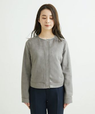 【小さいサイズ】フェイクスウェードショートブルゾン／洗える