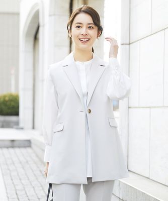 ＜MK MICHEL KLEIN（Women/小さいサイズ）＞【小さいサイズ】ロングジレ／制菌加工／洗える