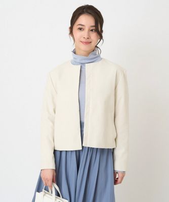 MK MICHEL KLEIN（Women/小さいサイズ）/エムケーミッシェルクラン 【小さいサイズ】ダイヤキルトジャガードノーカラーブルゾン/洗える