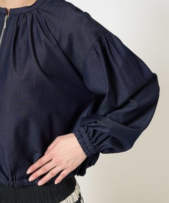 小さいサイズ】デニムライクノーカラーブルゾン／洗える | MK MICHEL