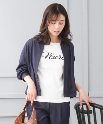 ＜MK MICHEL KLEIN（Women/小さいサイズ）＞【小さいサイズ】［ＳＡＮＡＧＡＲＡシリーズ］デニムライク　襟付きジップアップブルゾン／接触冷感／ＵＶカット／洗濯機で洗える