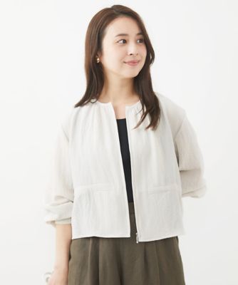 小さいサイズ】ボリュームスリーブショート丈ブルゾン／洗える