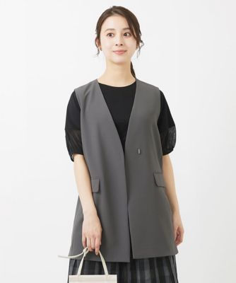 【小さいサイズ】ノーカラージレベスト／ＵＶカット／接触冷感／セットアップ対応／洗える