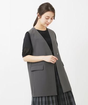 【小さいサイズ】ノーカラージレベスト／ＵＶカット／接触冷感／セットアップ対応／洗える