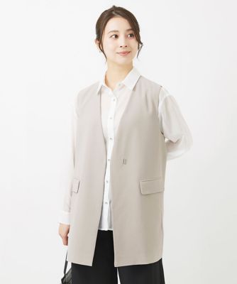 【小さいサイズ】ノーカラージレベスト／ＵＶカット／接触冷感／セットアップ対応／洗える