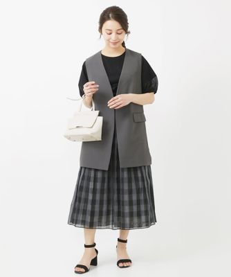 【小さいサイズ】ノーカラージレベスト／ＵＶカット／接触冷感／セットアップ対応／洗える