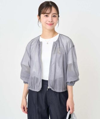 MK MICHEL KLEIN（Women/小さいサイズ）/エムケーミッシェルクラン デニム調シアーブルゾン/洗濯機で洗える 91ライトグレー コート・ジャケット【三越伊勢丹/公式】